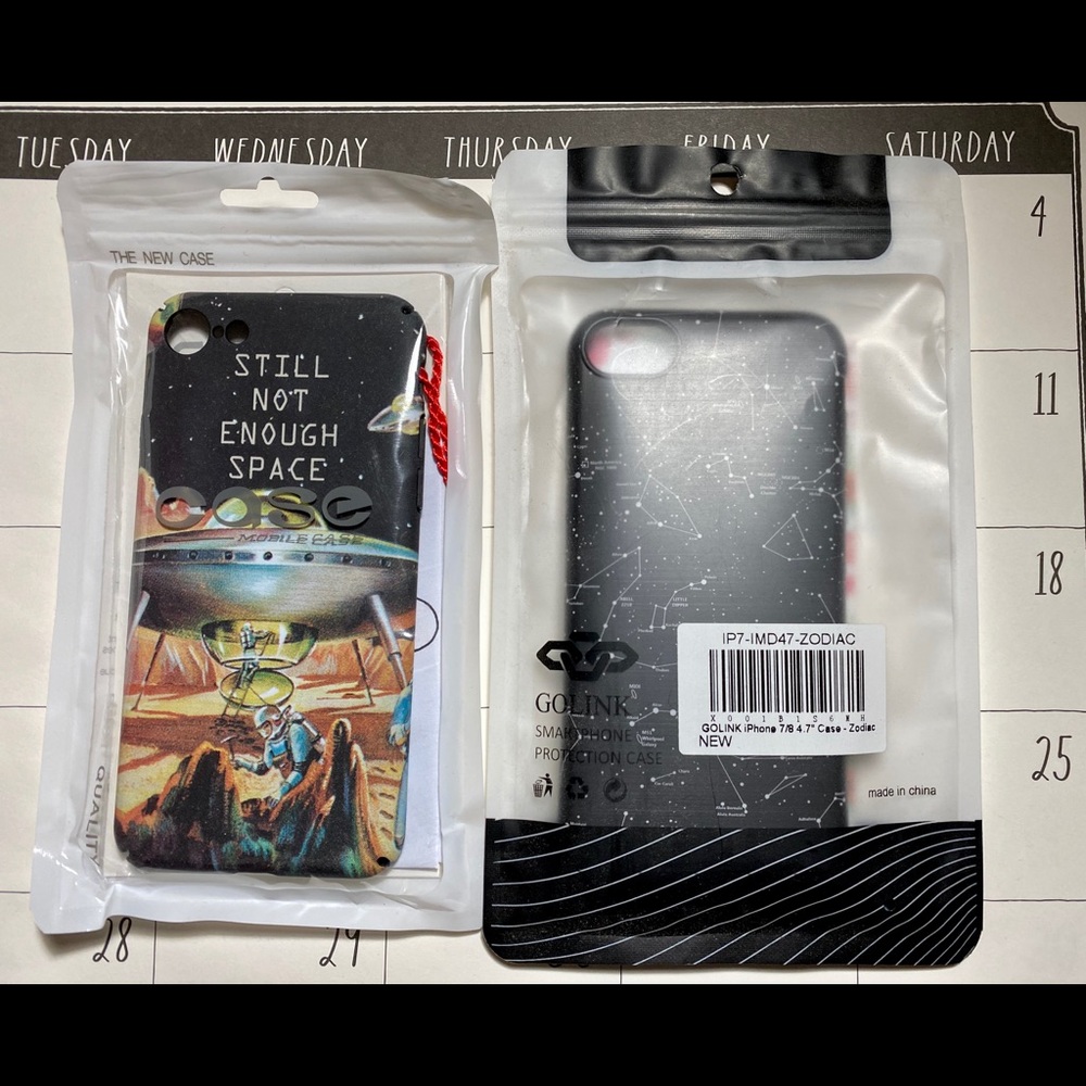 NWT 2pk iPhone 6/7/8 Space Theme Cases